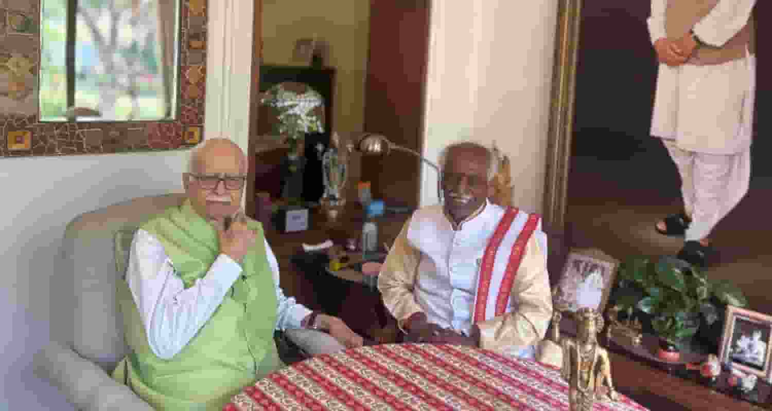 L K Advani and Haryana Governor Bandaru Dattatreya. 
