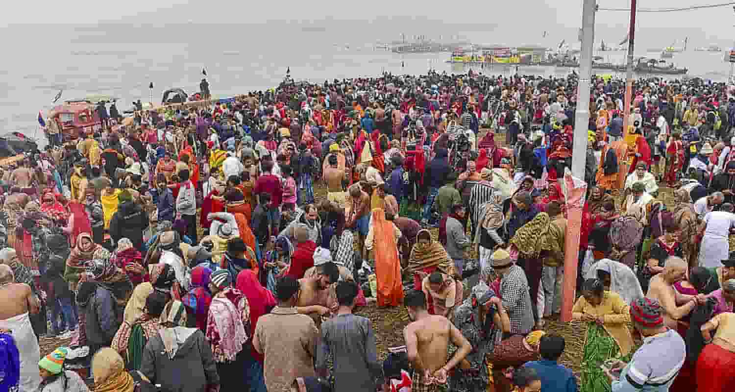 More than 20 lakh devotees took a dip at the Sangam Makar Sankranti on Monday The one-and-a-half-month-long 'Magh Mela'