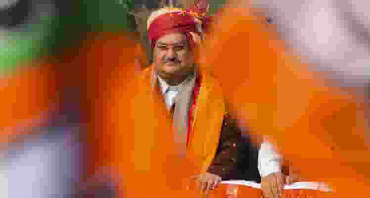 Bharatiya Janata Party president J P Nadda on Saturday held a roadshow in Haryana's Panchkula Scores of people lined the route of the roadshow