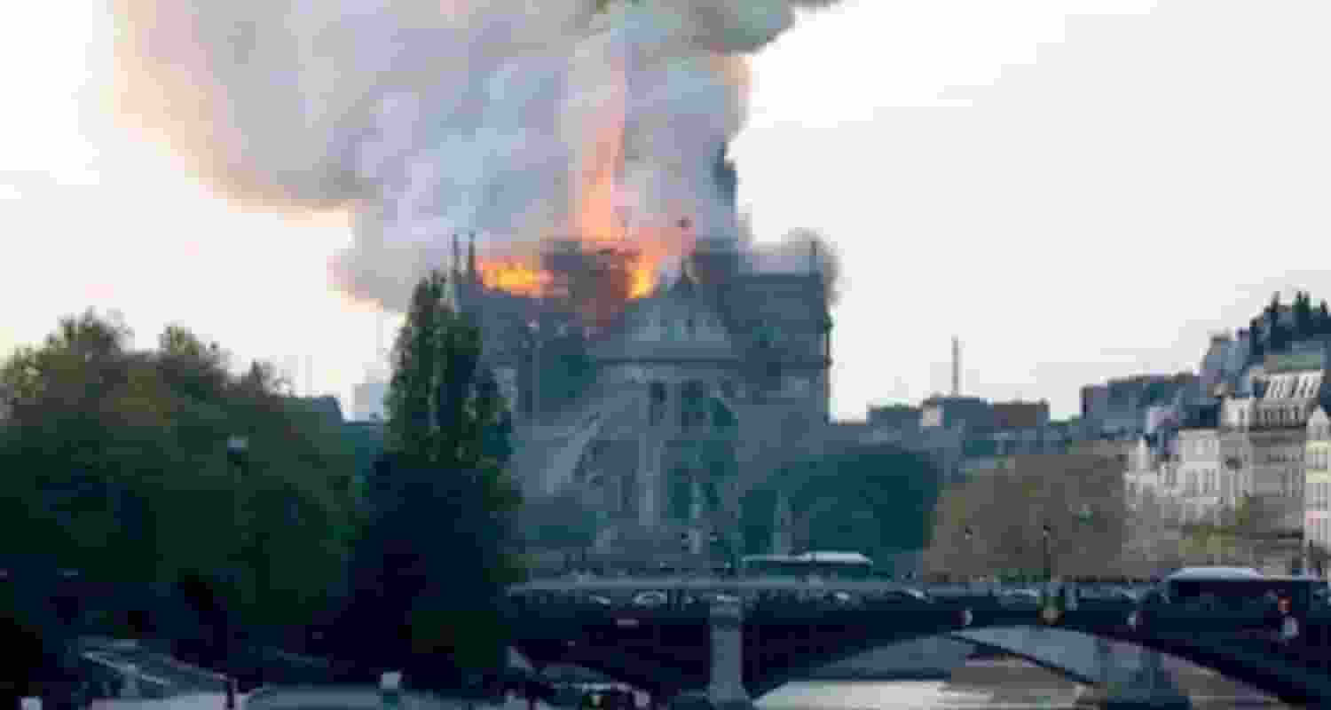 Notre-Dame cathedral on fire.