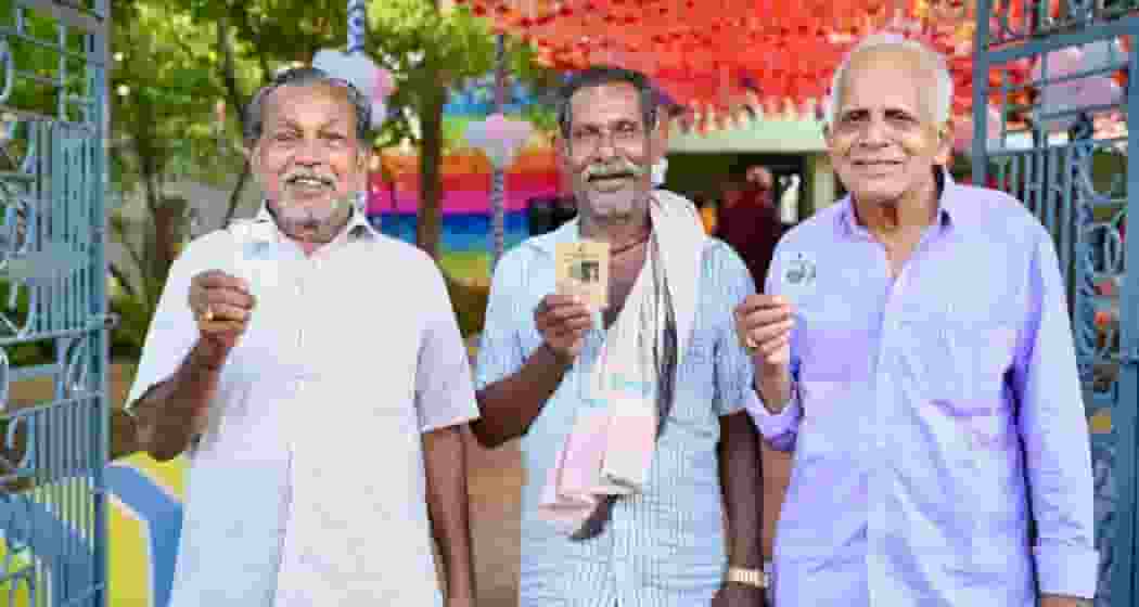 A report by the Association for Democratic Reforms (ADR) and Odisha Election Watch reveals that out of the 265 candidates contesting in the 35 assembly segments on May 20, 95 are 'crorepatis'. In pictures: Voters in Odisha display their voting identity cards before casting their votes in Odisha.