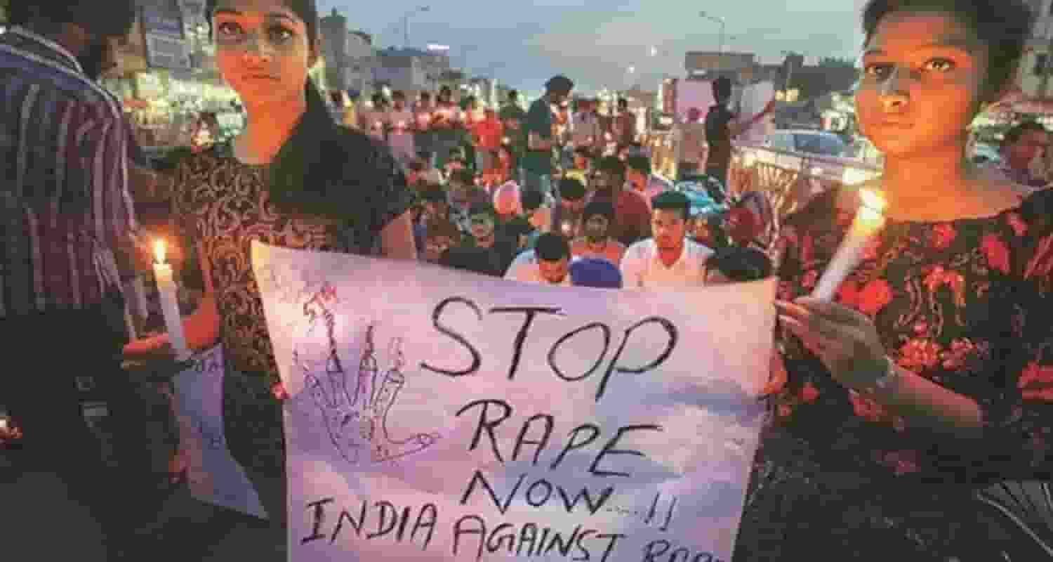 An image of an anti-rape protest.