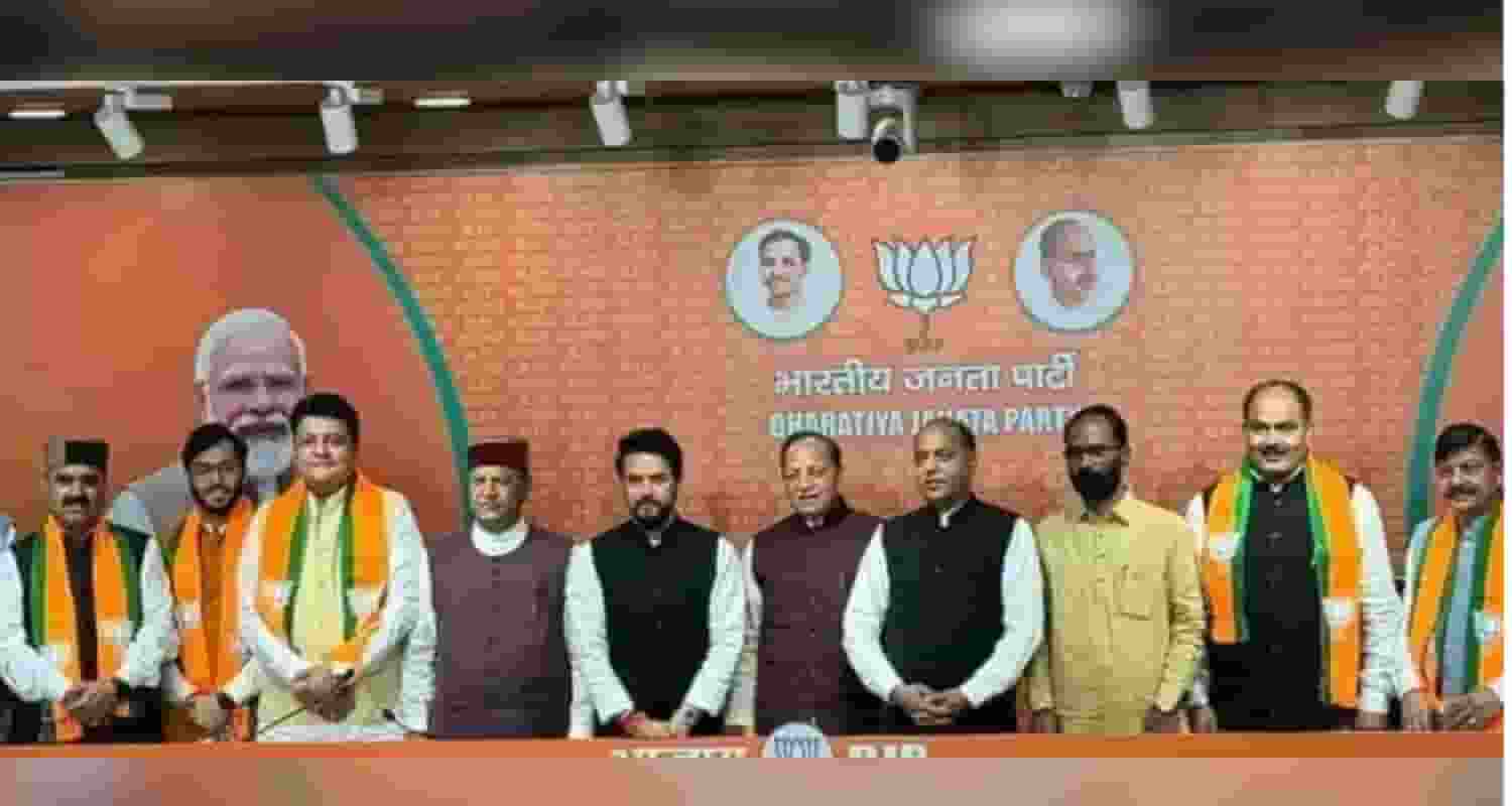 Congress rebels joining the BJP in New Delhi.