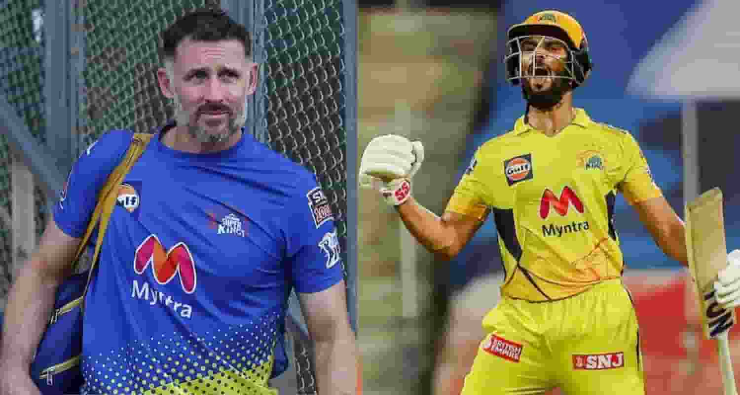 Michael Hussey (Left), Ruturaj Gaikwad (Right). 