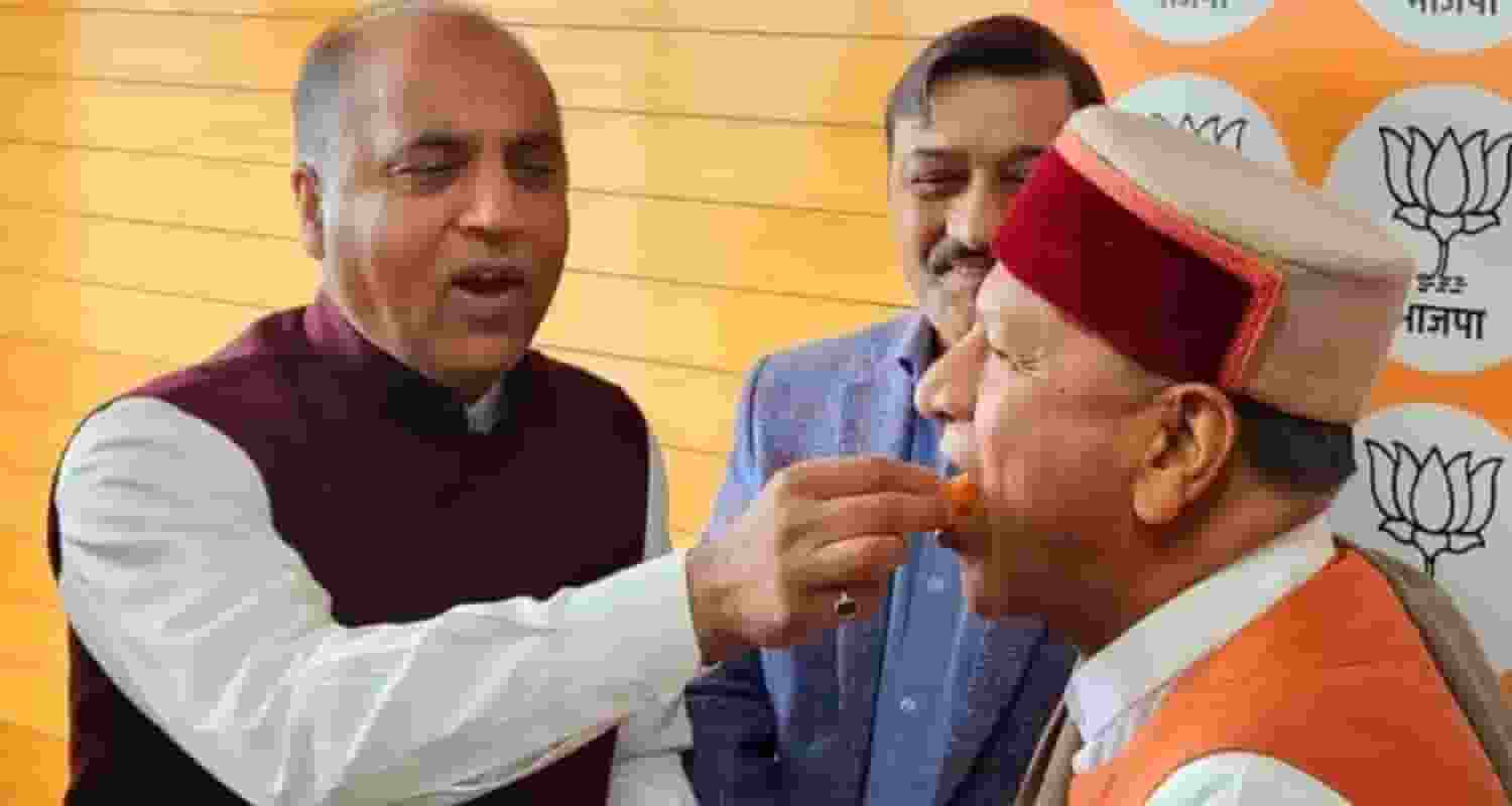 Jai Ram Thakur (left) and Rajiv Bindal. 