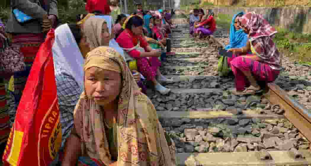 Movement on rail tracks, national highways and state highways in tribal regions remained suspended since morning, due to the blockades put up at several locations on Monday. File Photo.