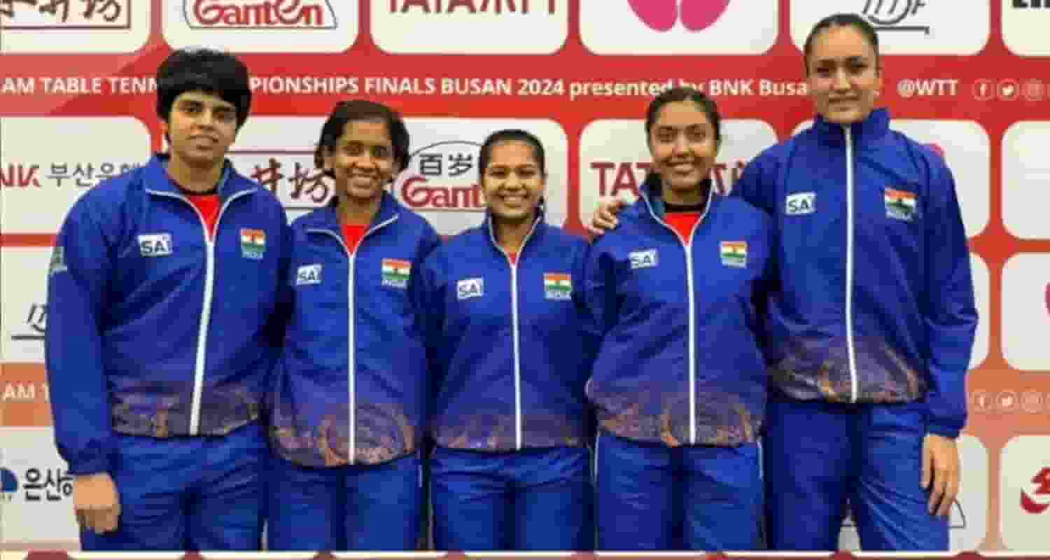 India's women Table Tennis team. 