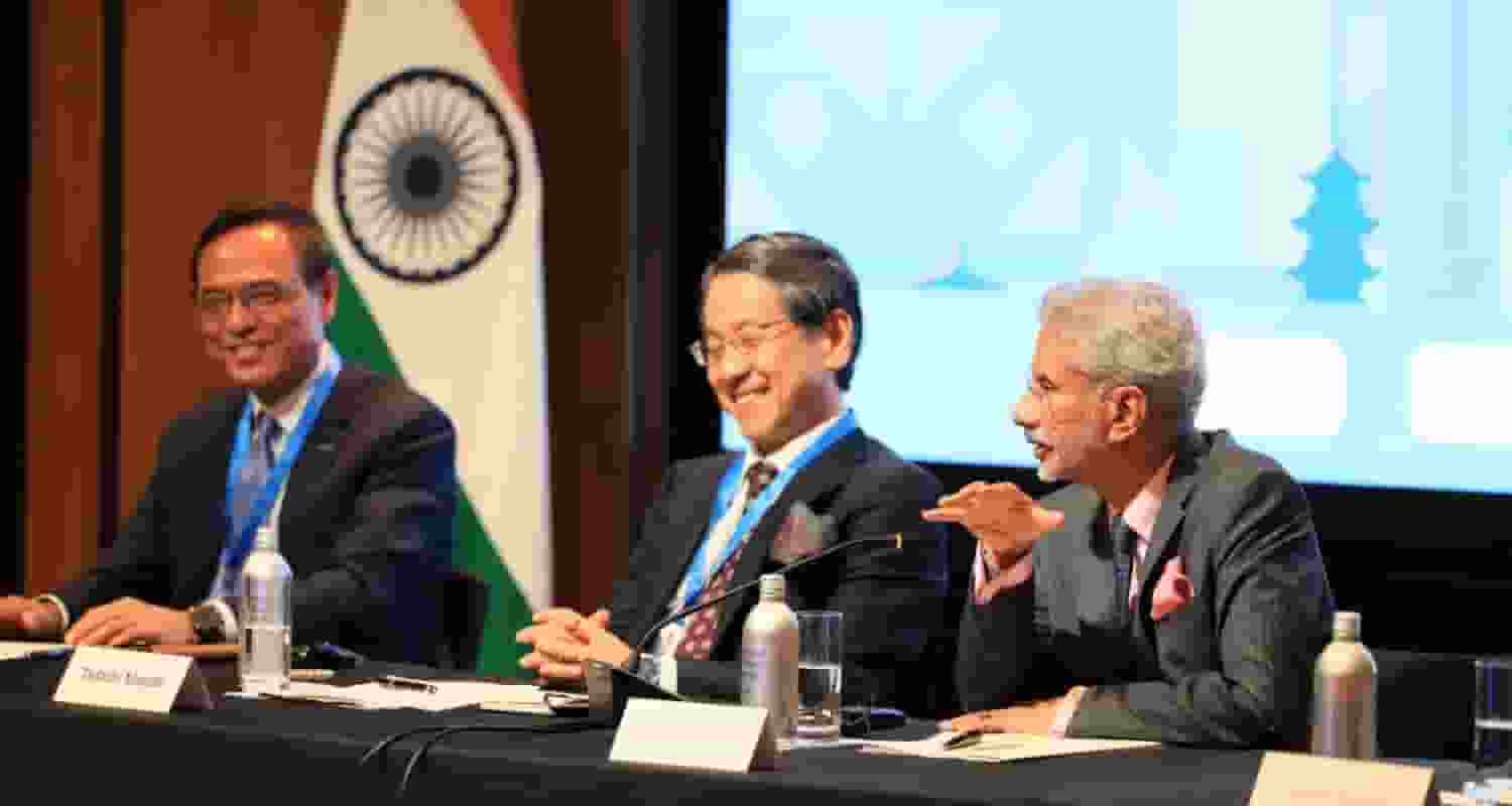 Indian Foreign Minister Dr. S. Jaishankar at Raisina Round Table Conference. Image X.