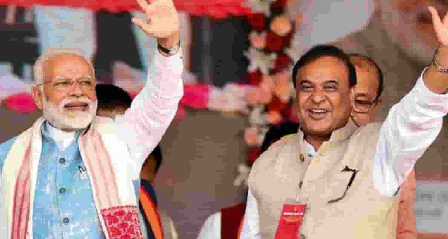 Prime Minister Modi and Assam CM Himanta Biswa Sarma. Image X.