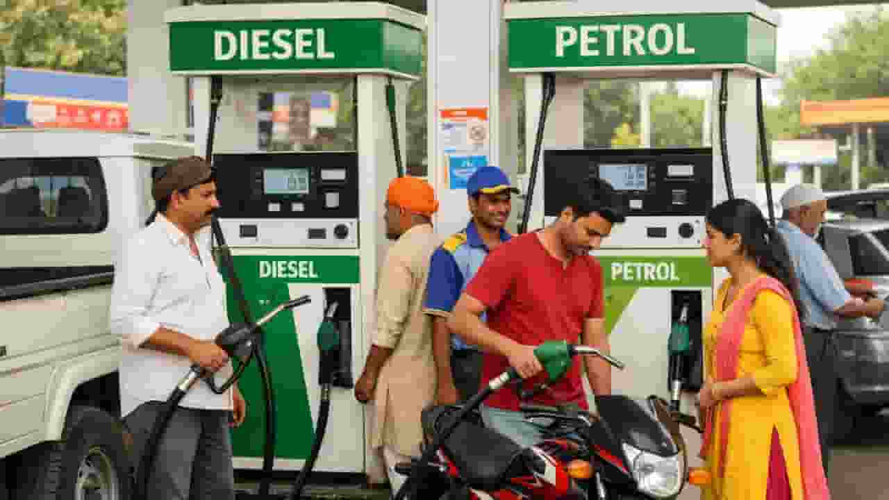 AI generated image of a petrol pump in india