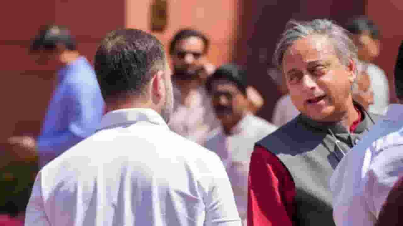 Shashi Tharoor and Rahul Gandhi