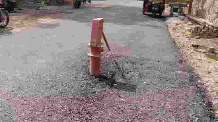 handpump on the road