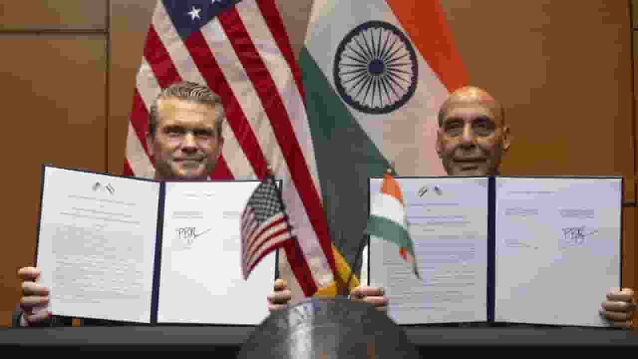 Pete Hegseth and Defence Minister Rajnath Singh