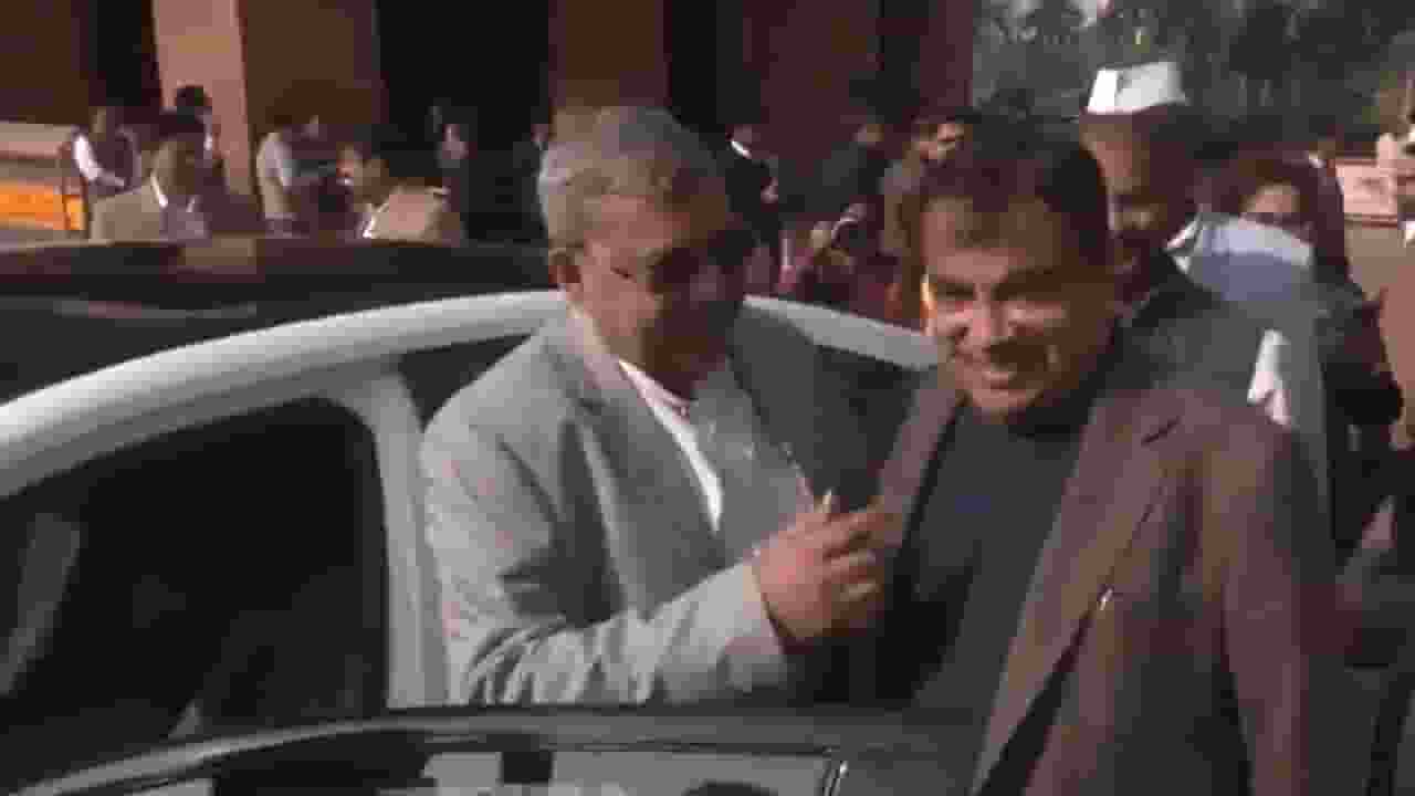 Kalyan Banerjee and Nitin Gadkari