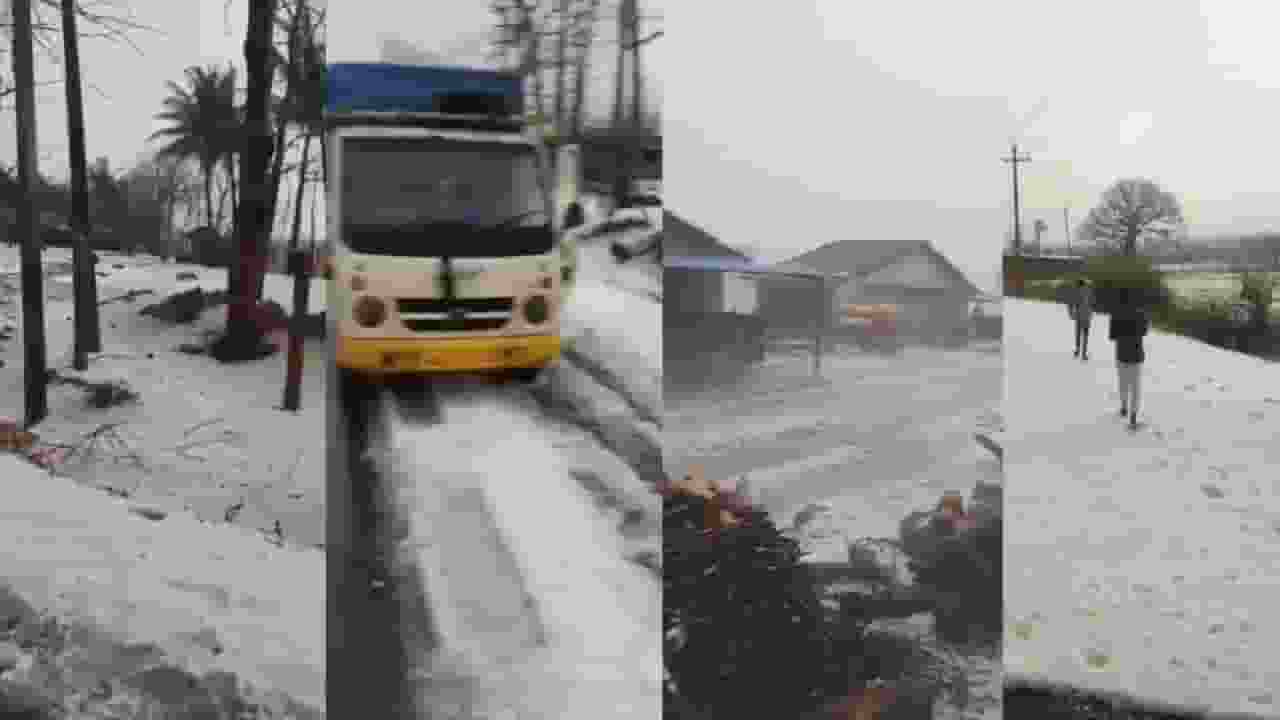 Heavy hailstorm in Dharwad Karnataka