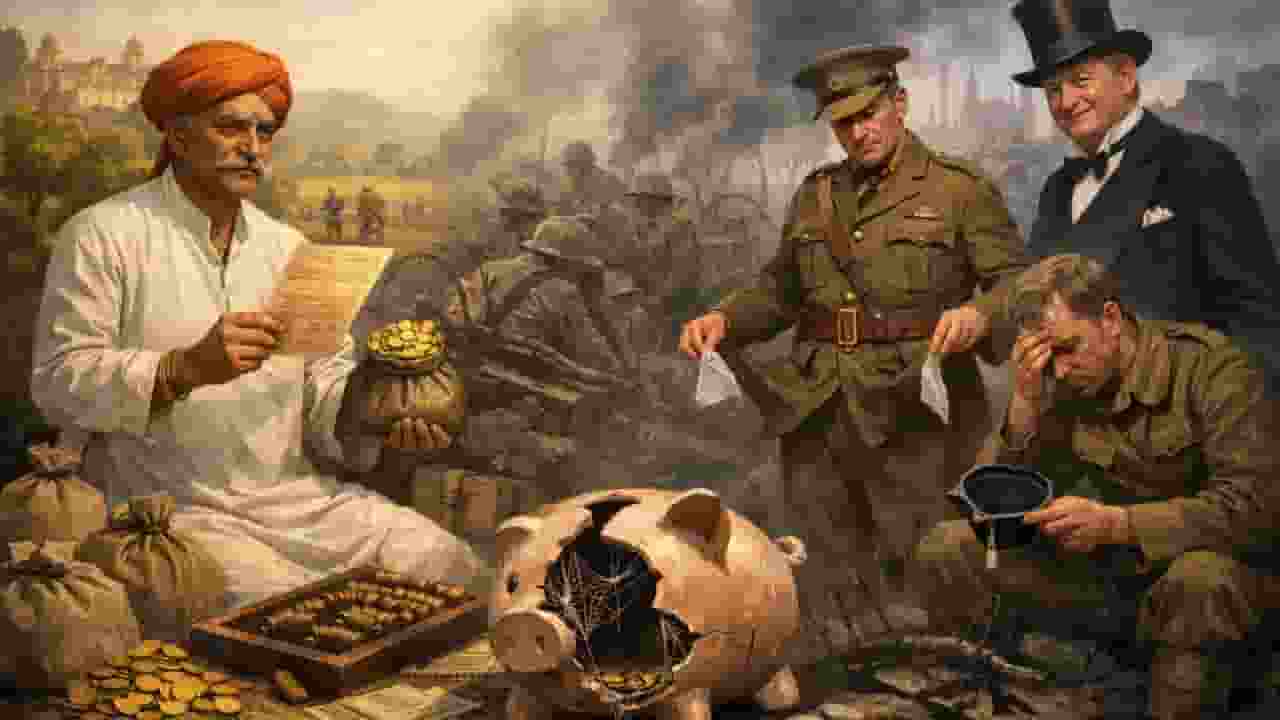 ai generated image of a man lending loan to britishers