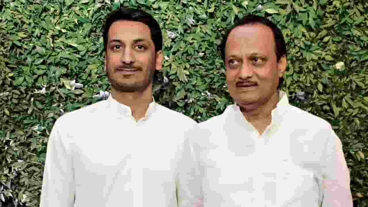 Parth Pawar with Ajit Pawar