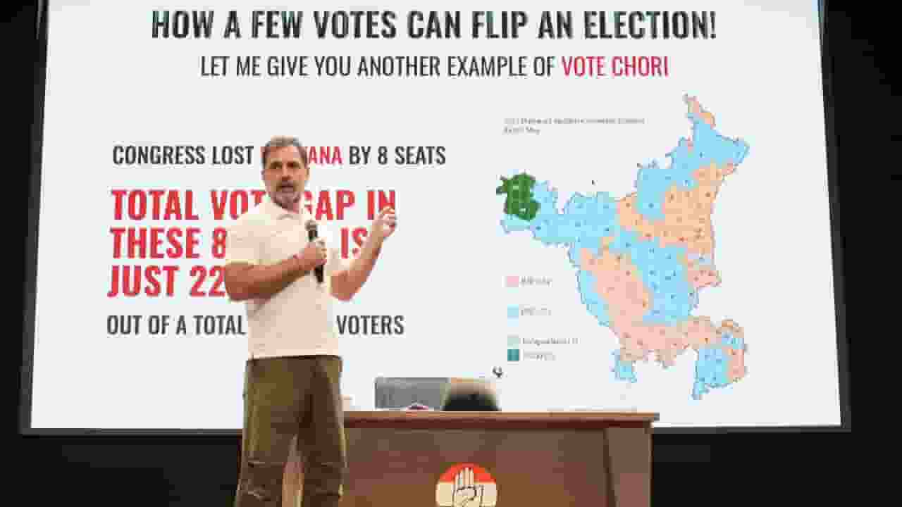 rahul gandhi during a press conference । Photo Credit: PTI