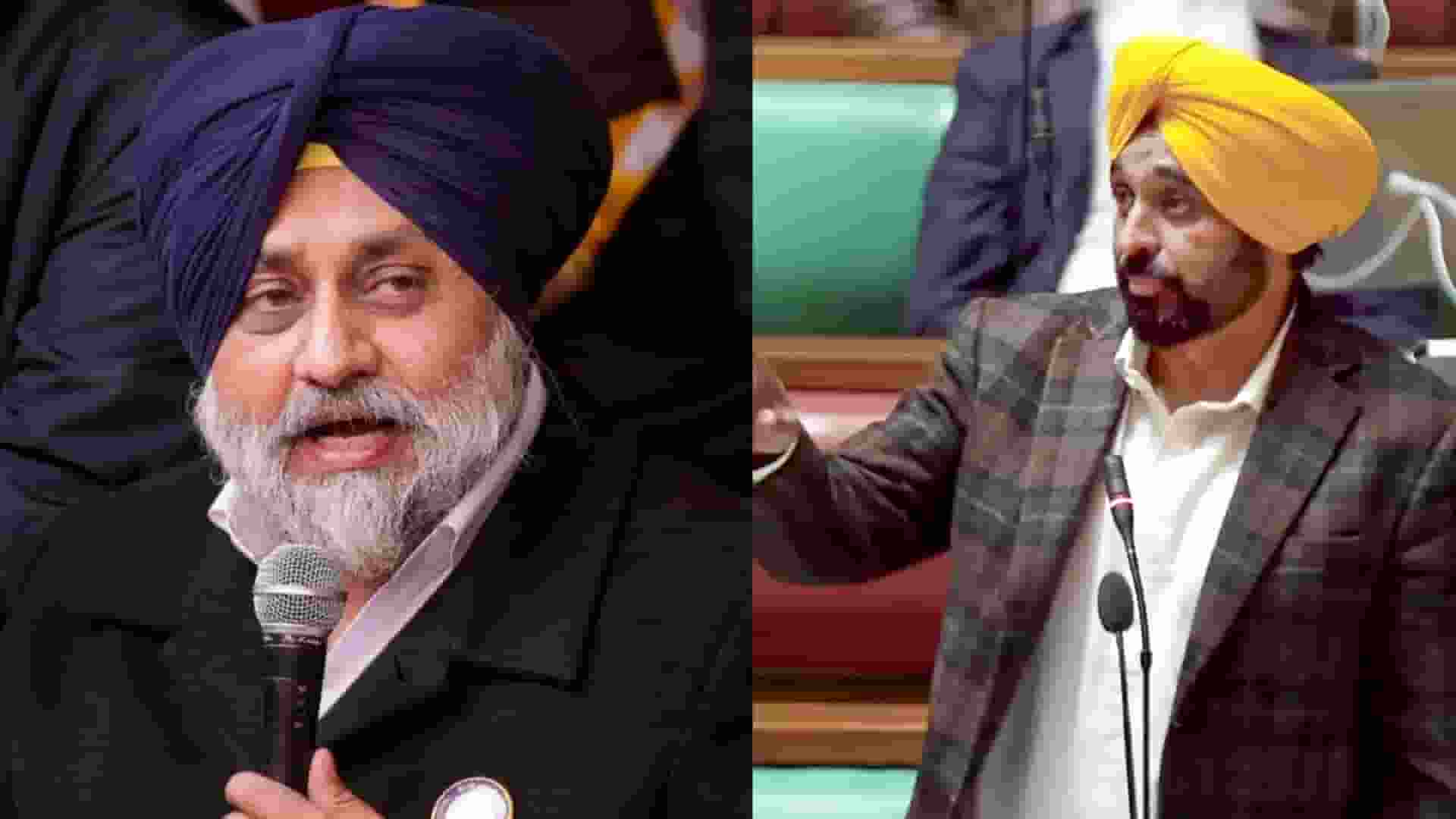 Sukhbir Singh Badal and Bhagwant Maan