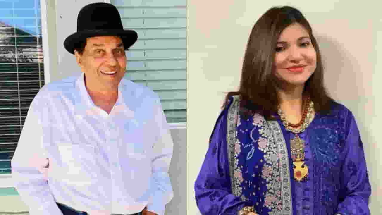 Dharmendra and Alka Yagnik
