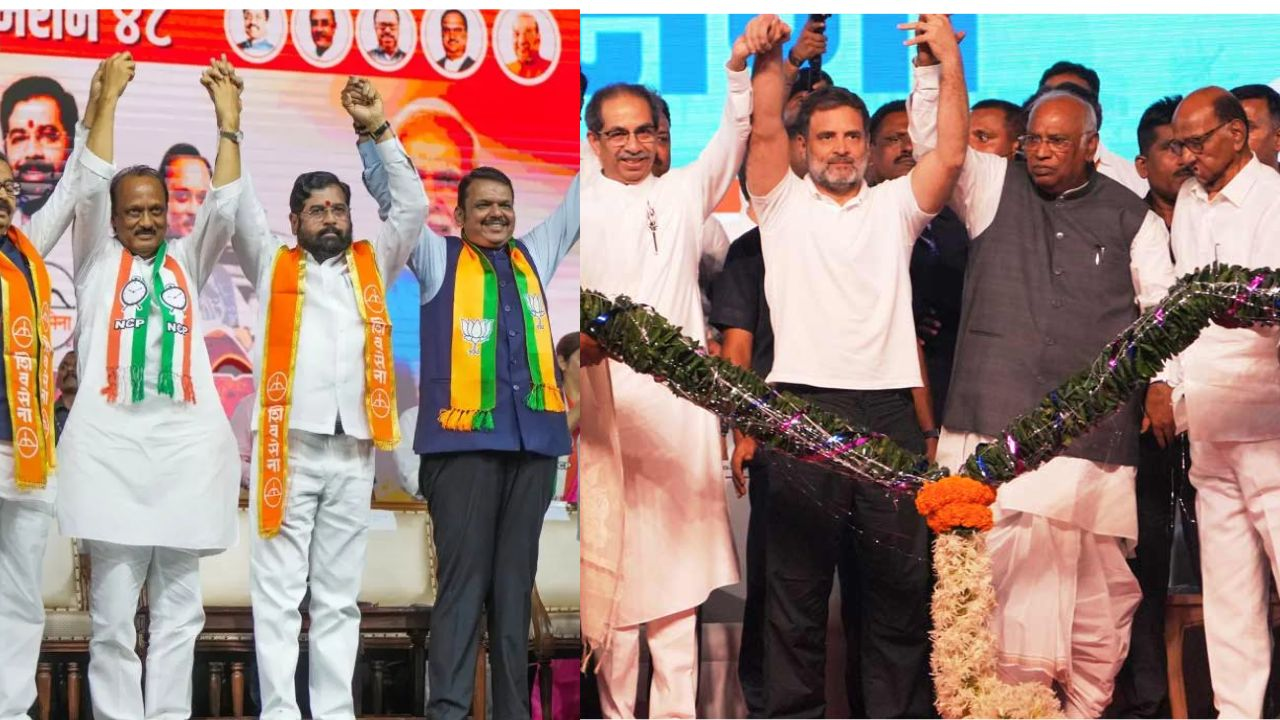 '2100 Vs 3000 रुपये'; महायुति-MVA मैनिफेस्टो में क्या कॉमन, क्या अलग Mahayuti and MVA issued their manifesto