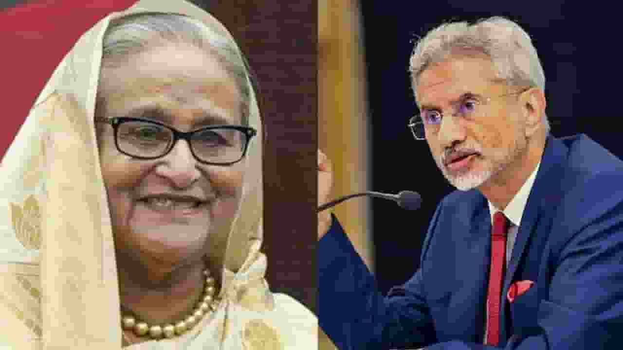 Sheikh Hasina and S. Jaishankar.