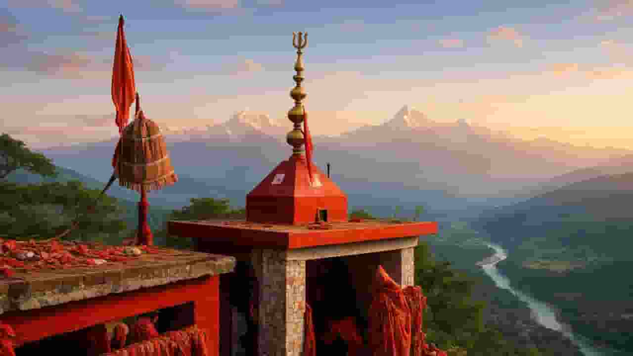 मां पूर्णागिरि मंदिर: वह शक्तिपीठ जहां गिरी थी माता सती की नाभि Ai Image of maa purnagiri temple