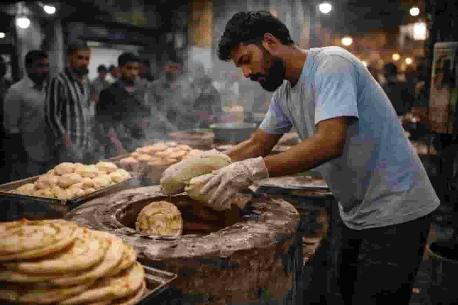 hotel employee stopping someone from eating roti and making a video.